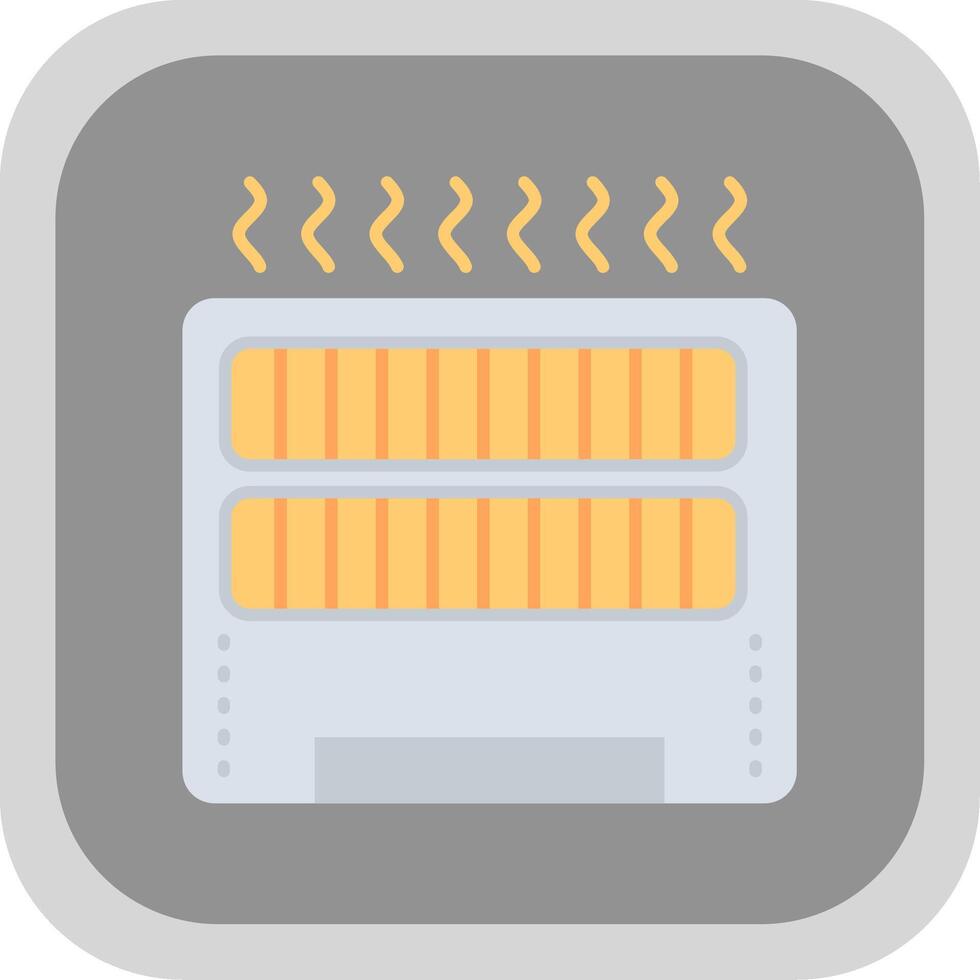 Heater Flat Round Corner Icon vector