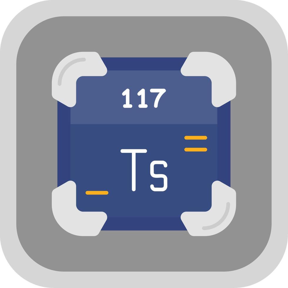 Tennessine Flat Round Corner Icon vector