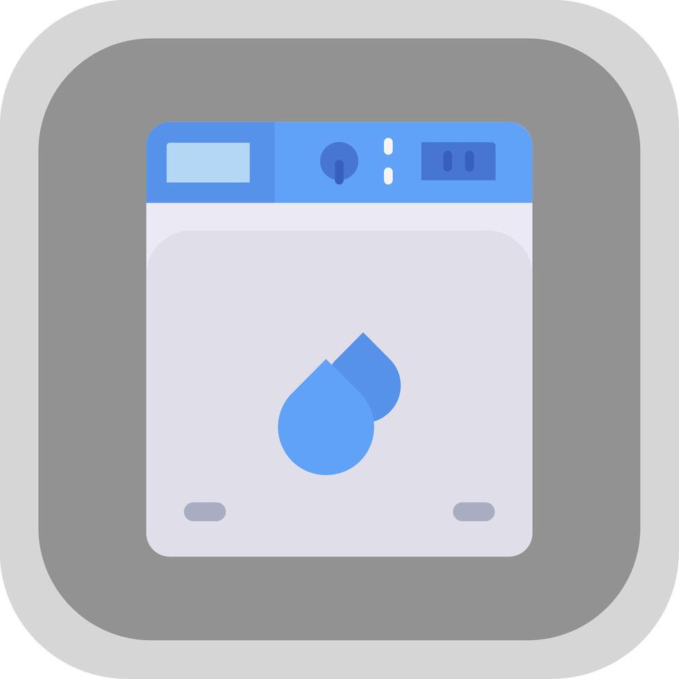 Laundry Flat Round Corner Icon vector