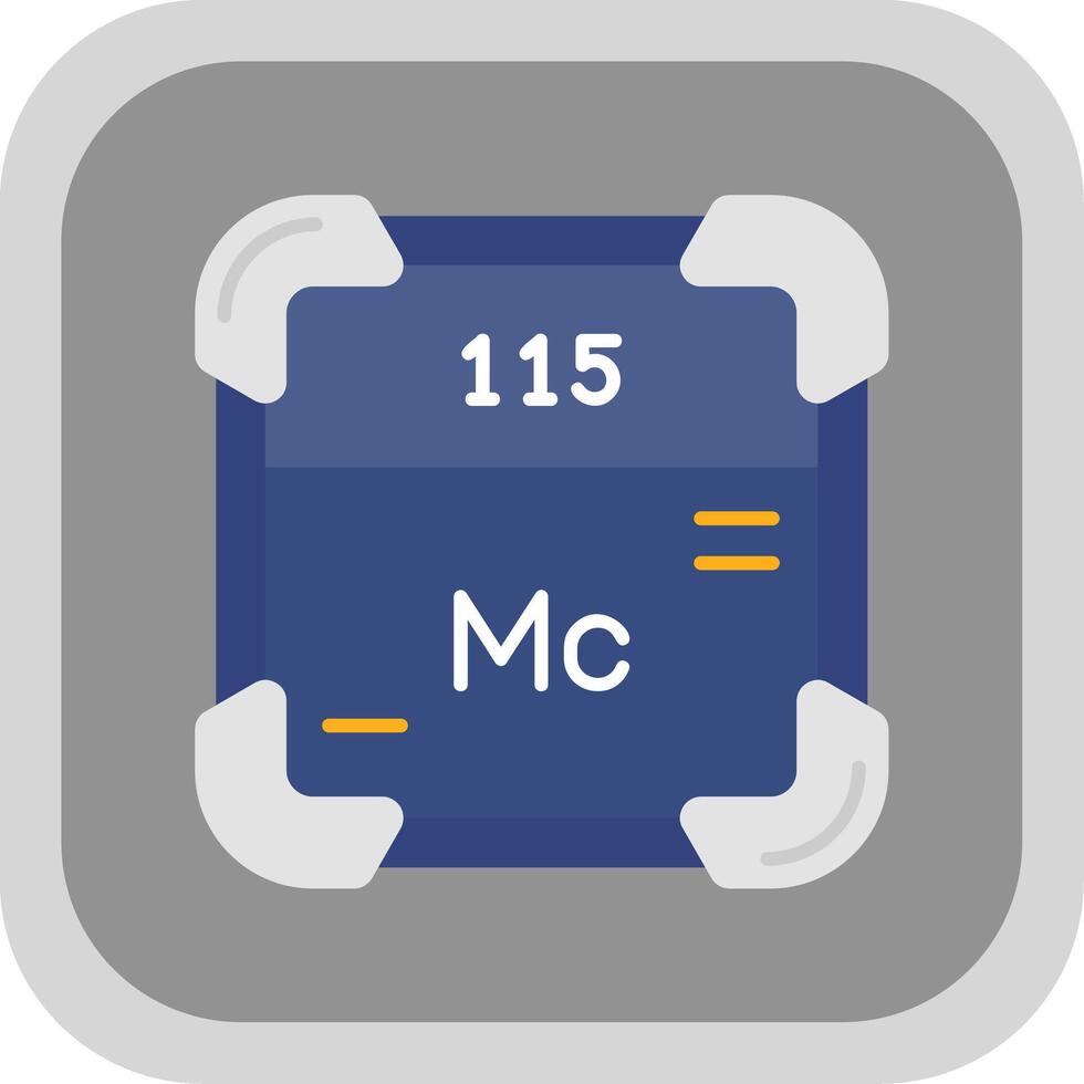 Moscovium Flat Round Corner Icon vector