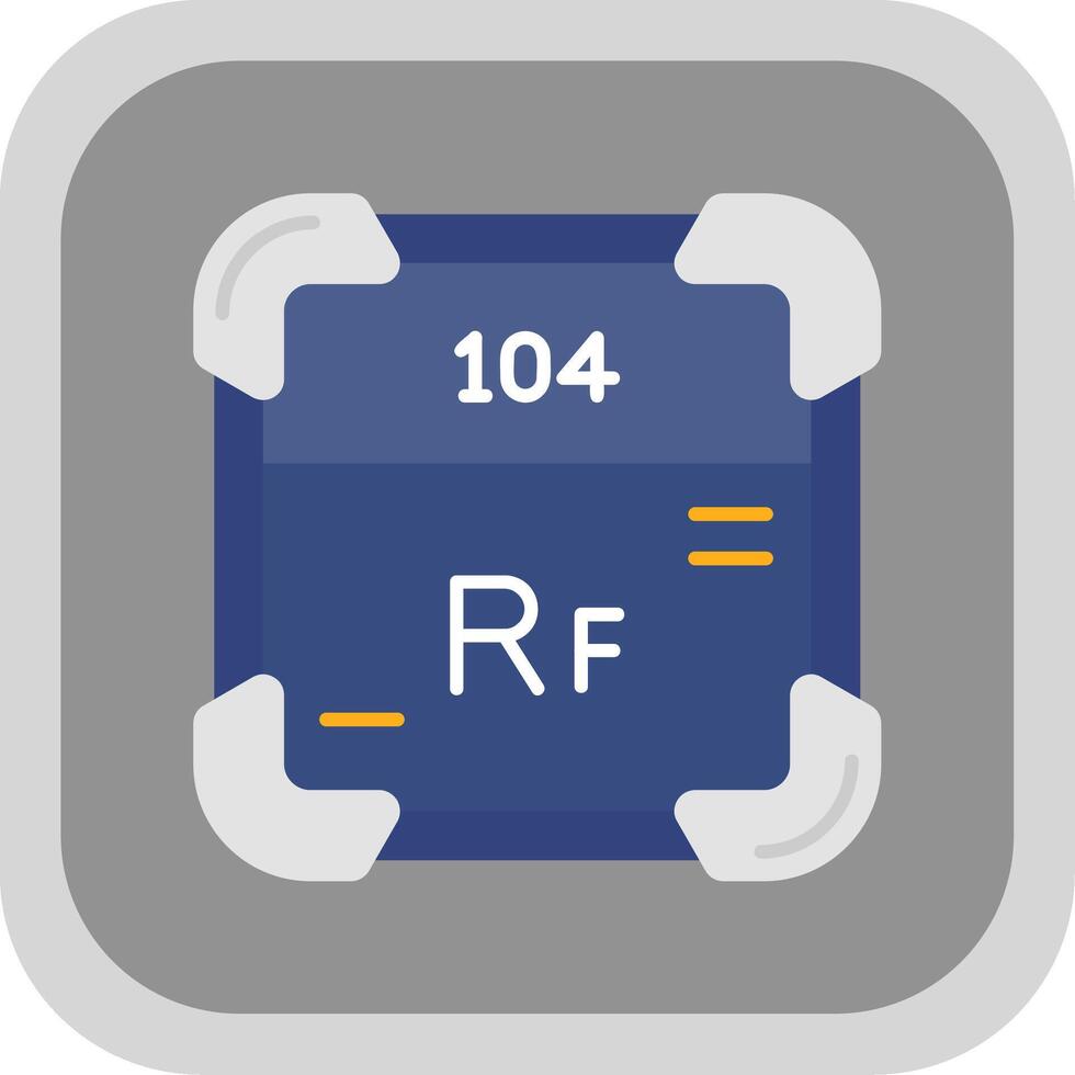 Rutherfordium Flat Round Corner Icon vector