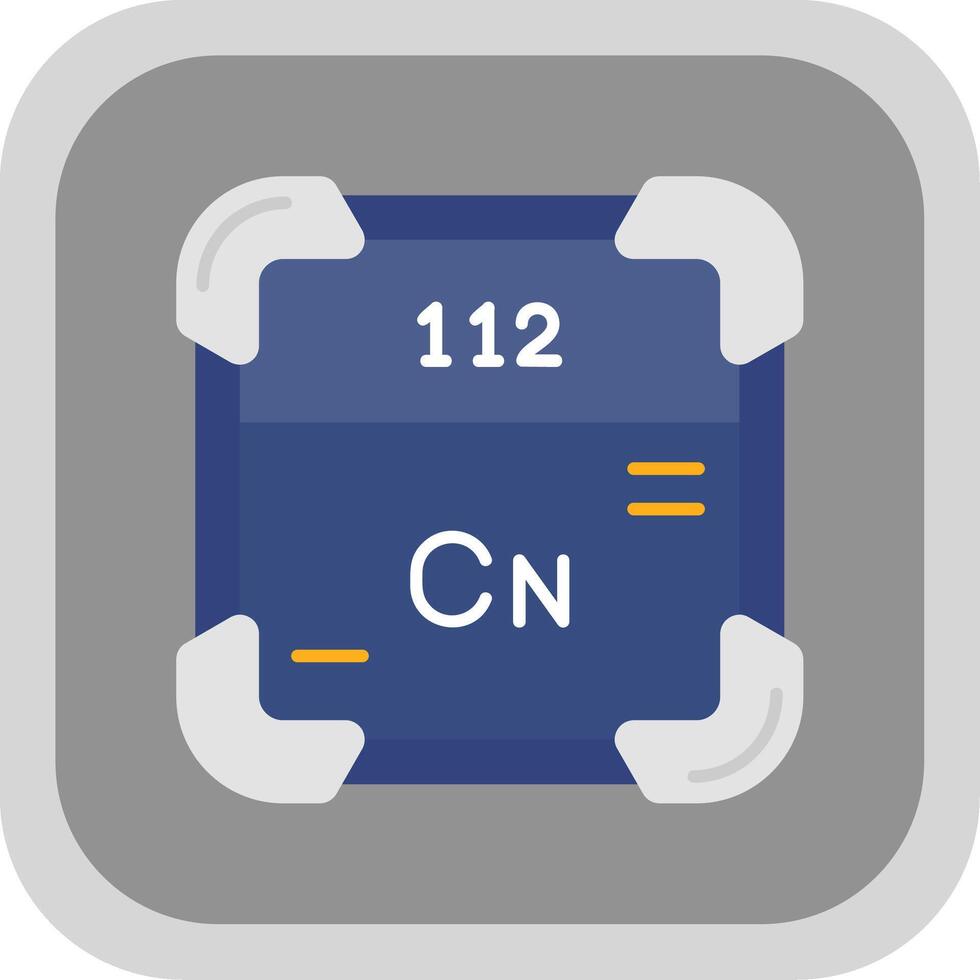 copernicium plano redondo esquina icono vector