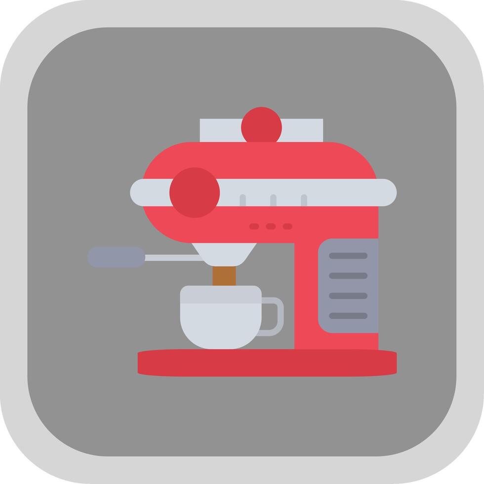 Coffee machine Flat Round Corner Icon vector