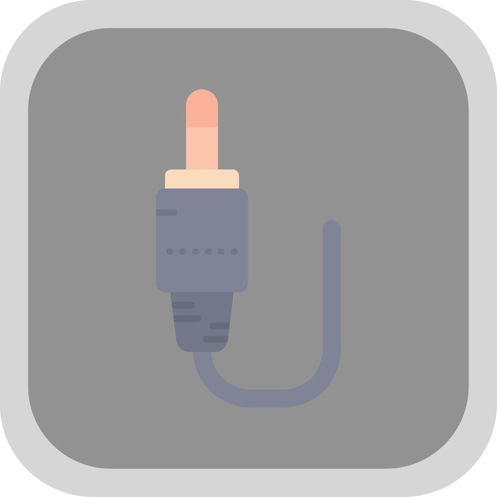 Audio cable Flat Round Corner Icon vector