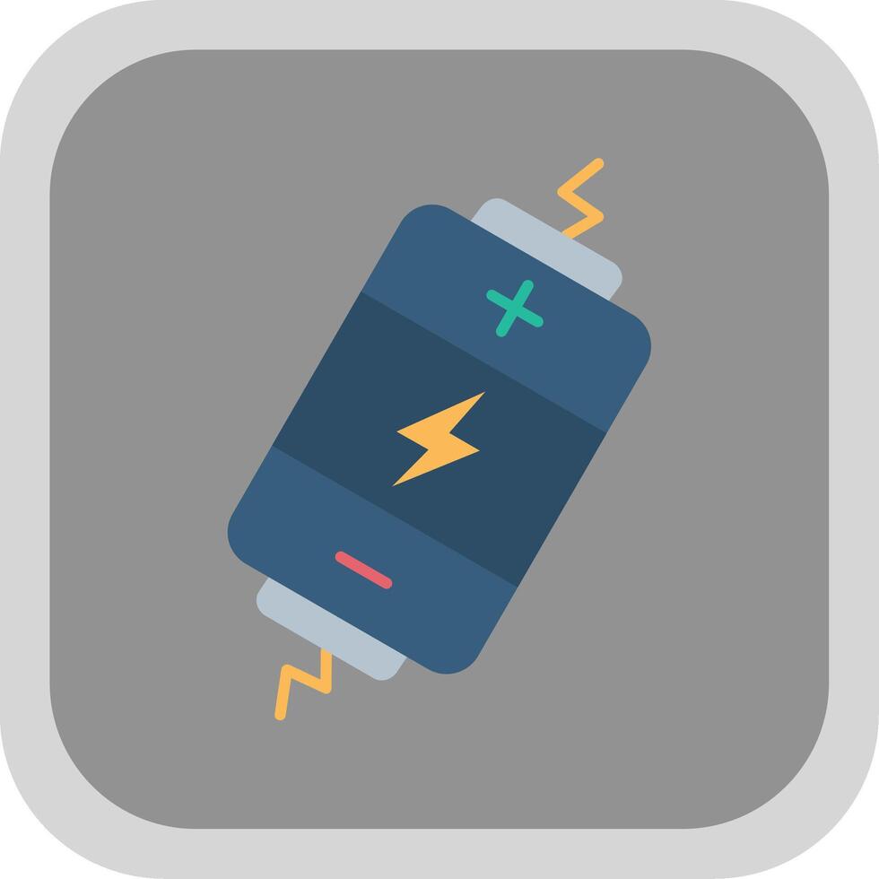 Electric Flat Round Corner Icon vector