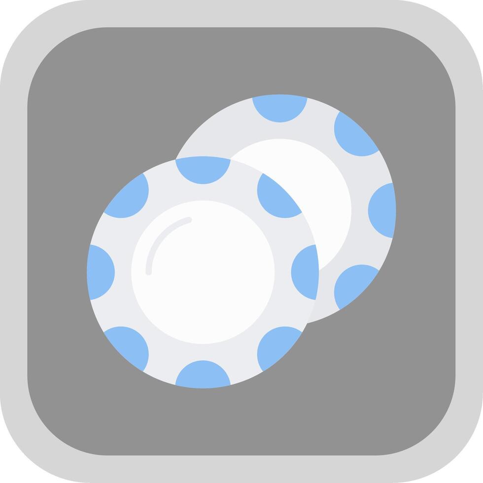 Plate Flat Round Corner Icon vector