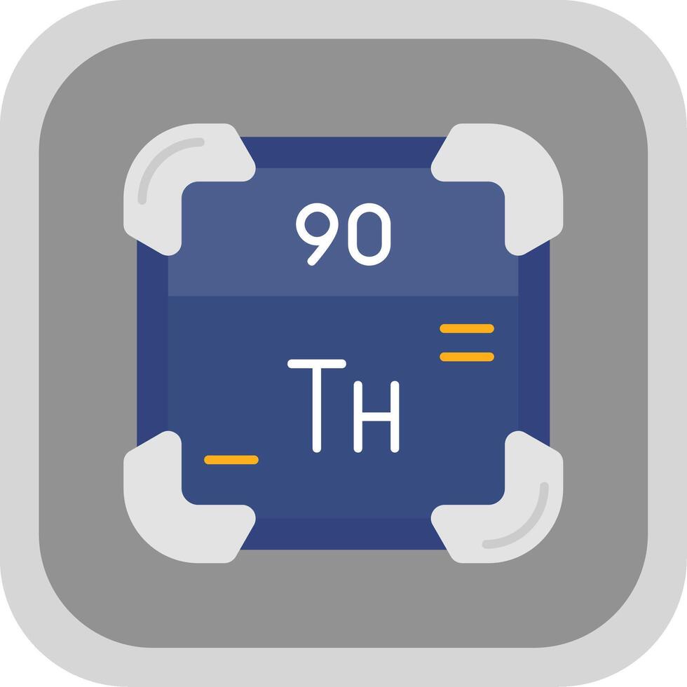 Thorium Flat Round Corner Icon vector