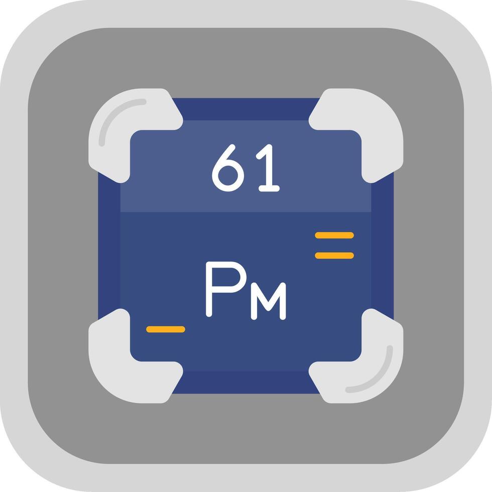 Promethium Flat Round Corner Icon vector