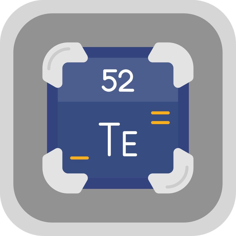 Tellurium Flat Round Corner Icon vector