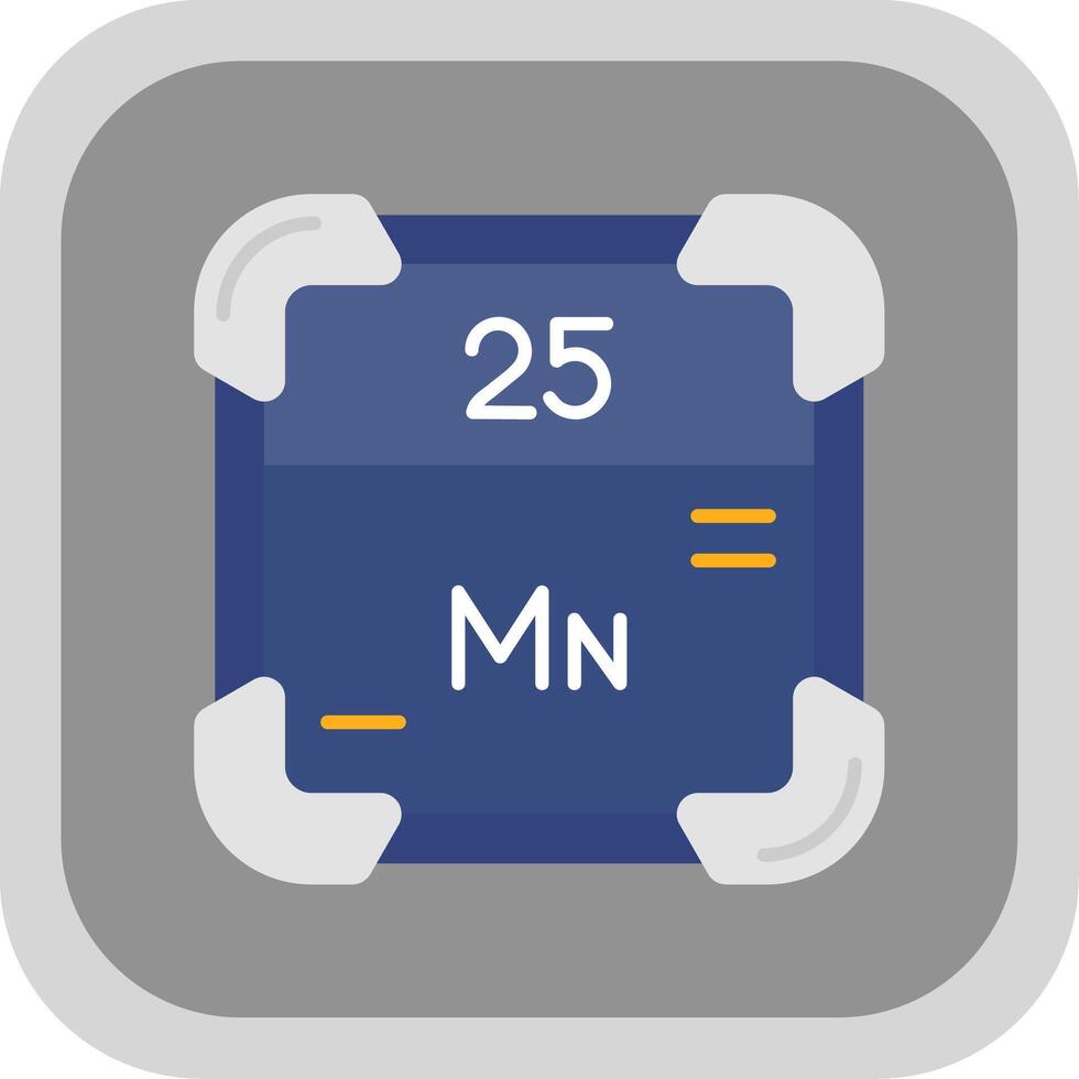 Manganese Flat Round Corner Icon vector