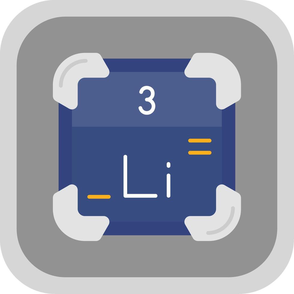 Lithium Flat Round Corner Icon vector