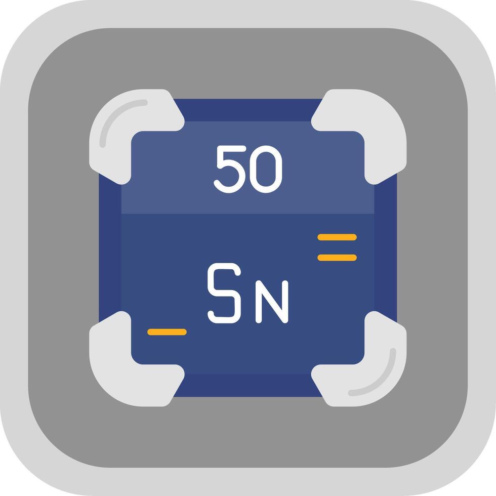 Tin Flat Round Corner Icon vector