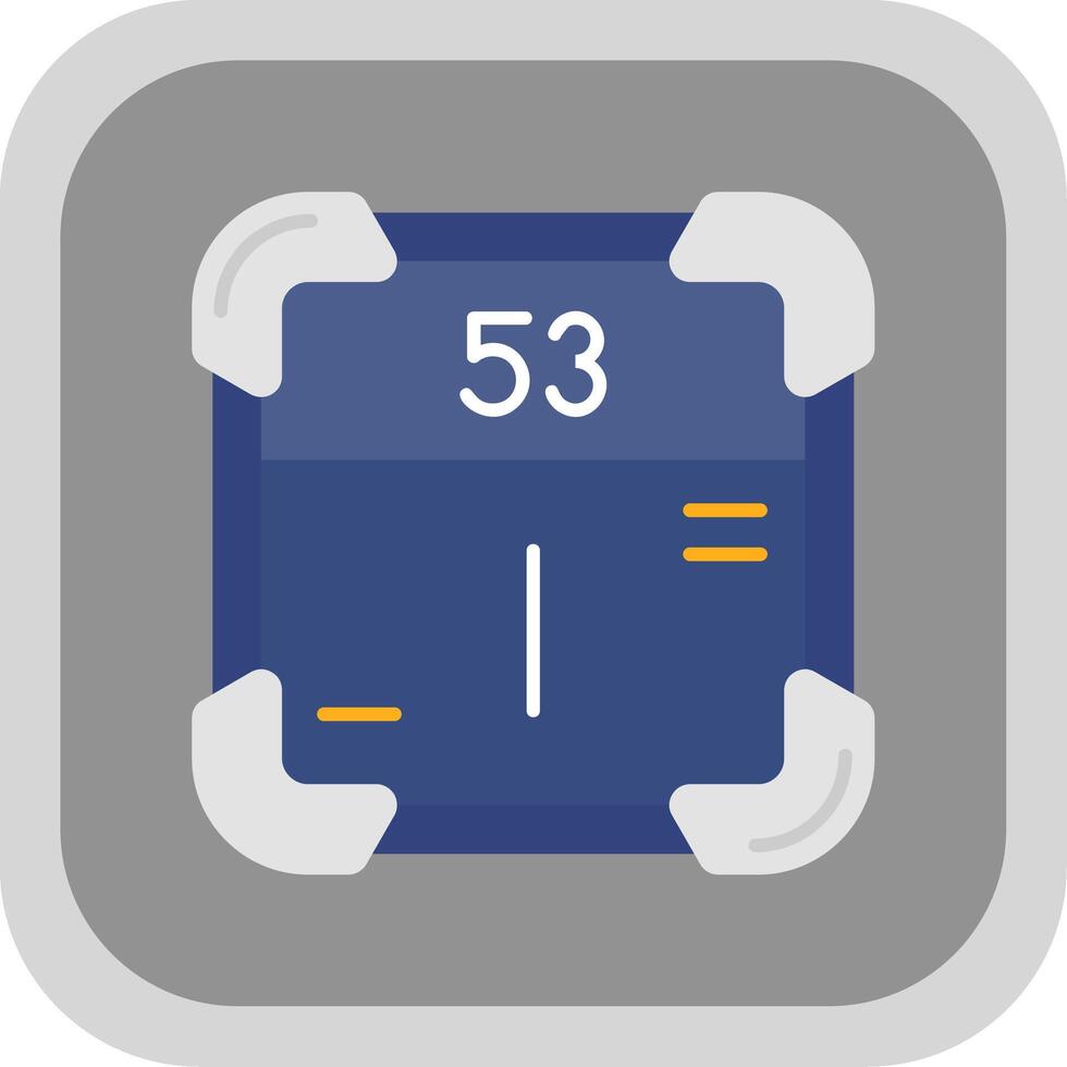 Iodine Flat Round Corner Icon vector