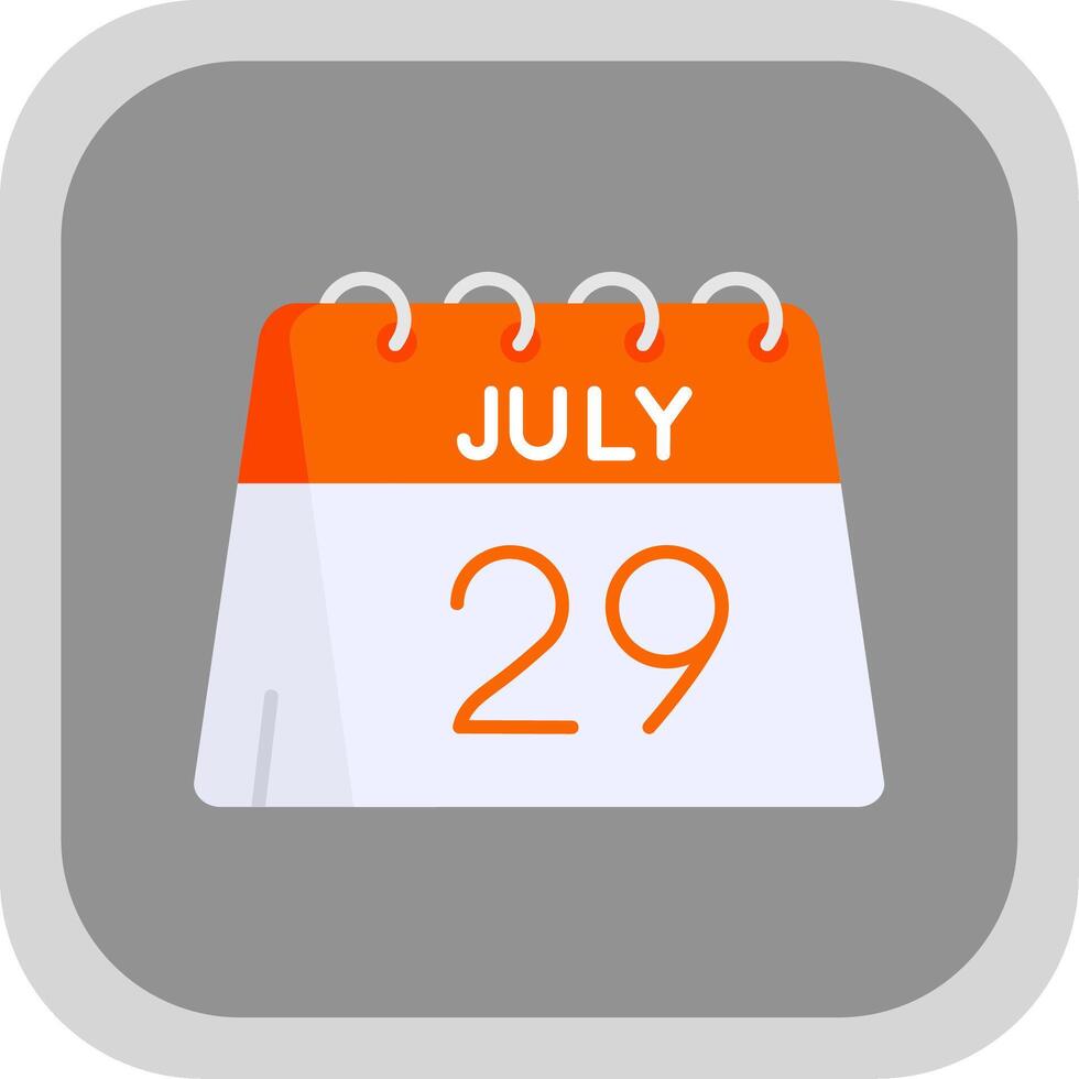 29th of July Flat Round Corner Icon vector