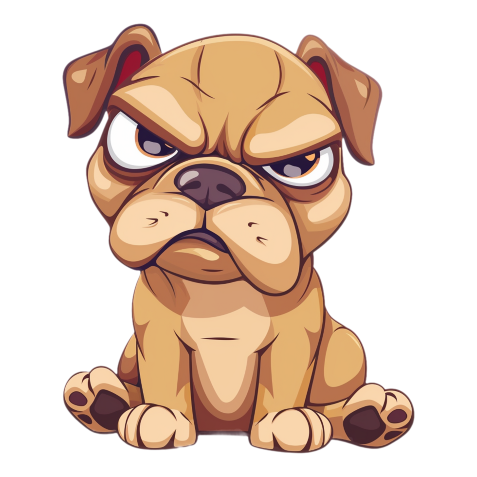 AI generated png of sad angry Dog on transparent background - Ai generated