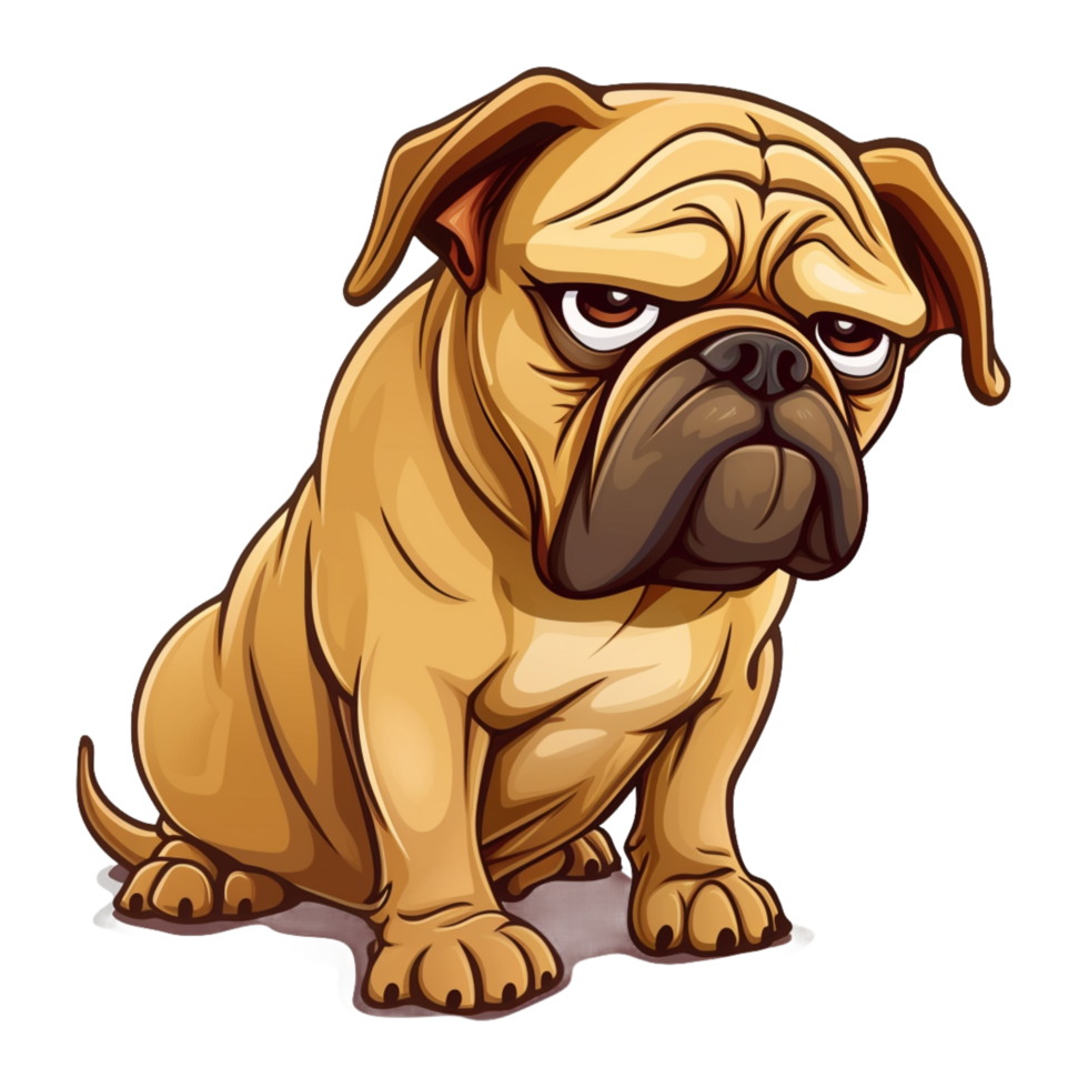 AI generated png of sad angry Dog on transparent background - Ai generated