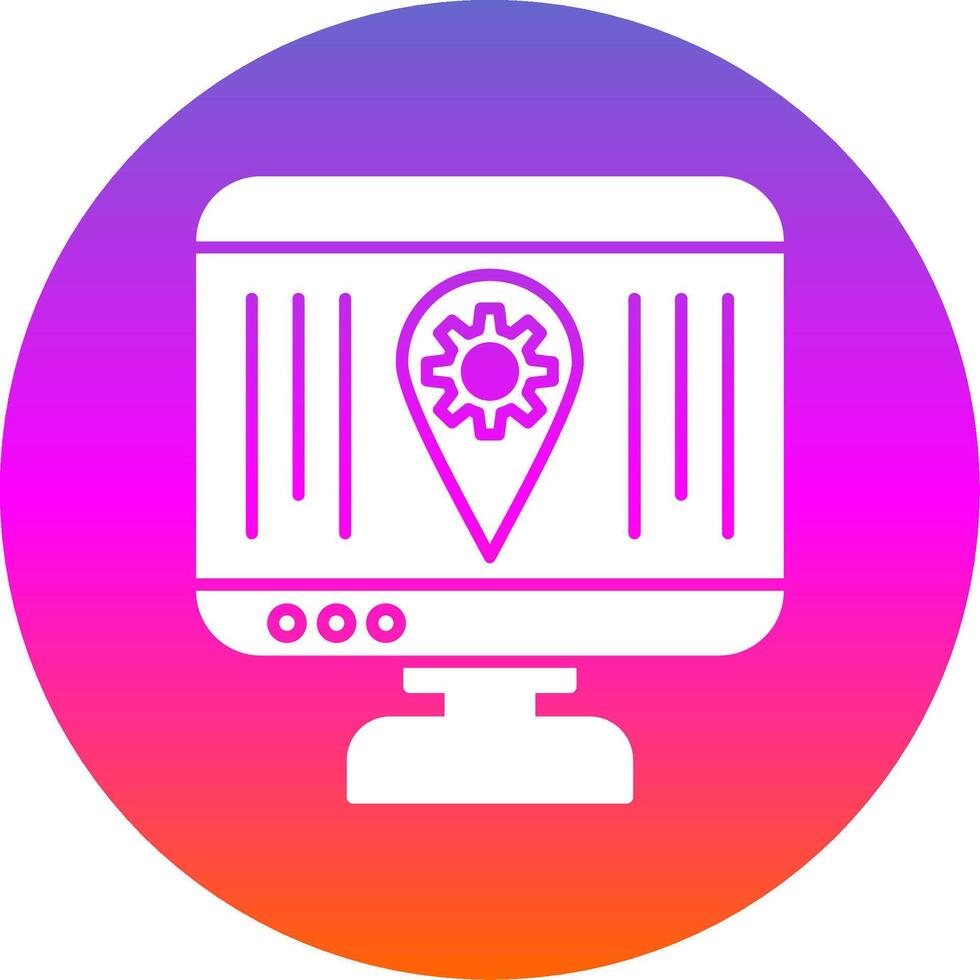Localization Glyph Gradient Circle Icon vector