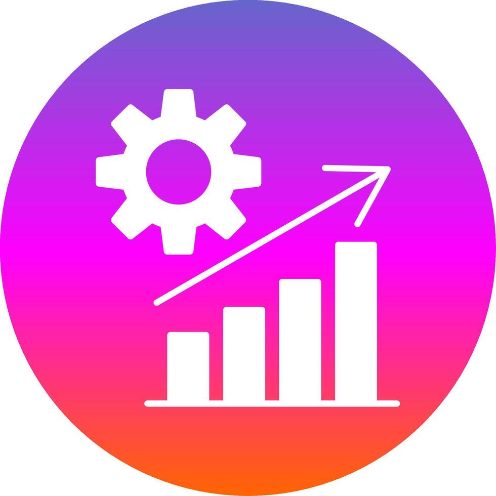 Growth Glyph Gradient Circle Icon vector