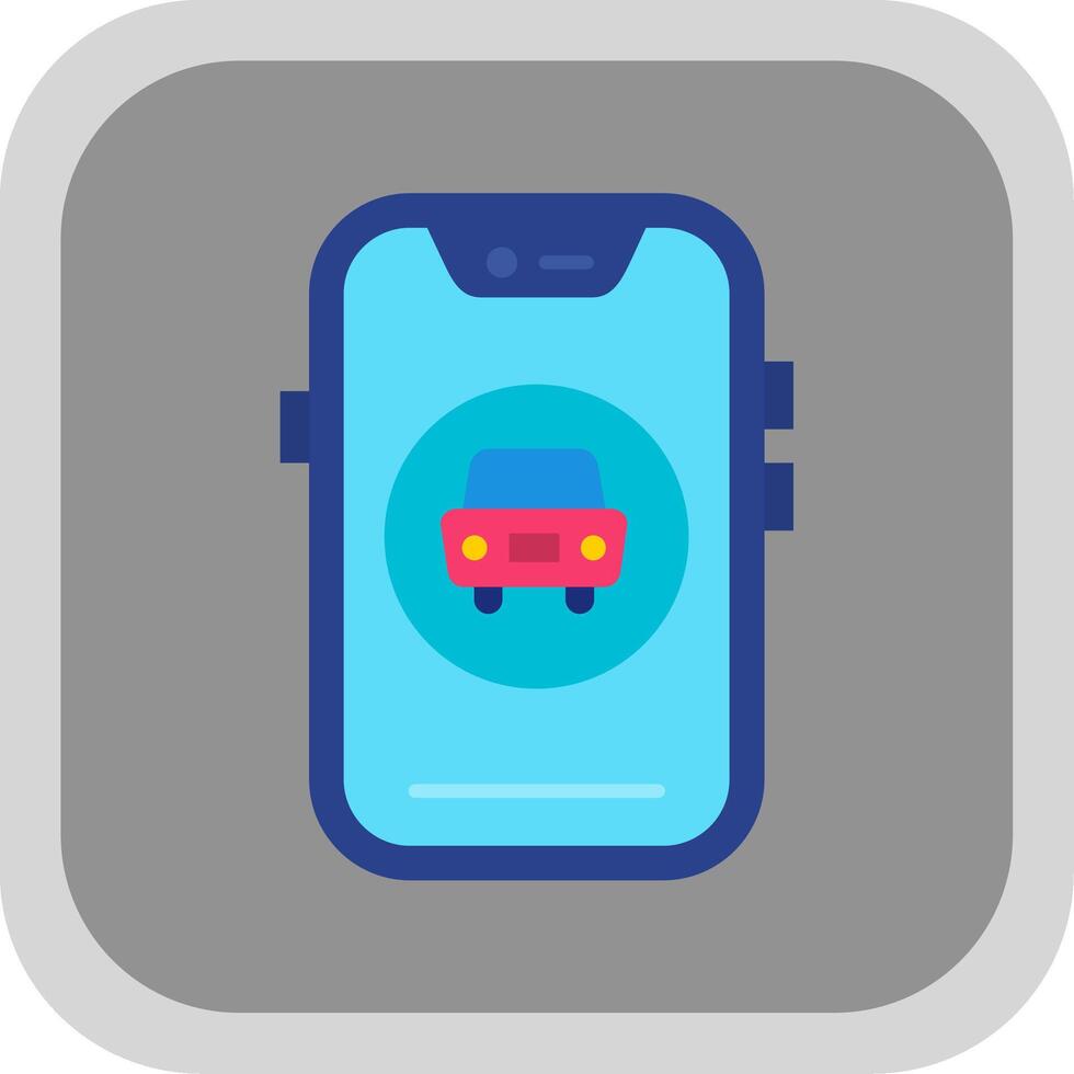 Car Flat Round Corner Icon vector
