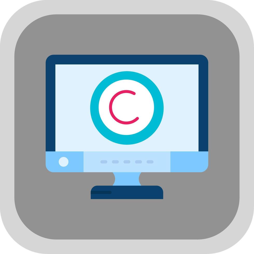 Copyright Flat Round Corner Icon vector