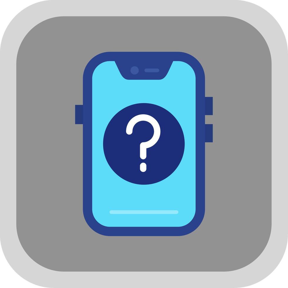 Question Flat Round Corner Icon vector