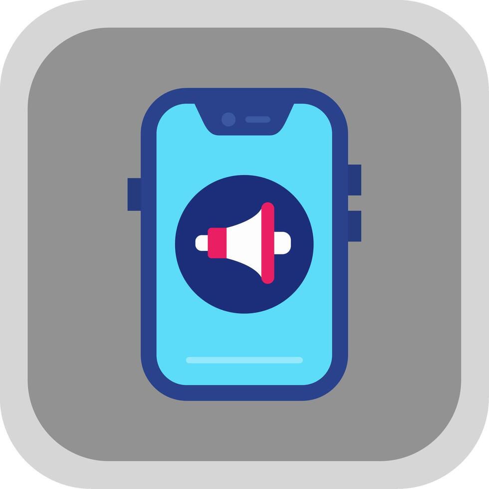Sound Flat Round Corner Icon vector