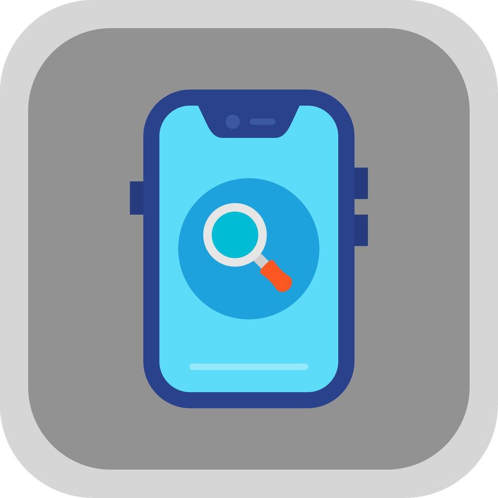Search Flat Round Corner Icon vector