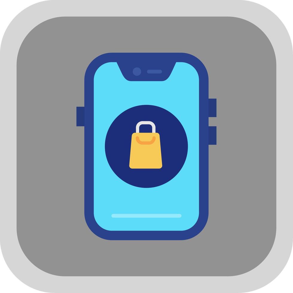 Shopping Flat Round Corner Icon vector