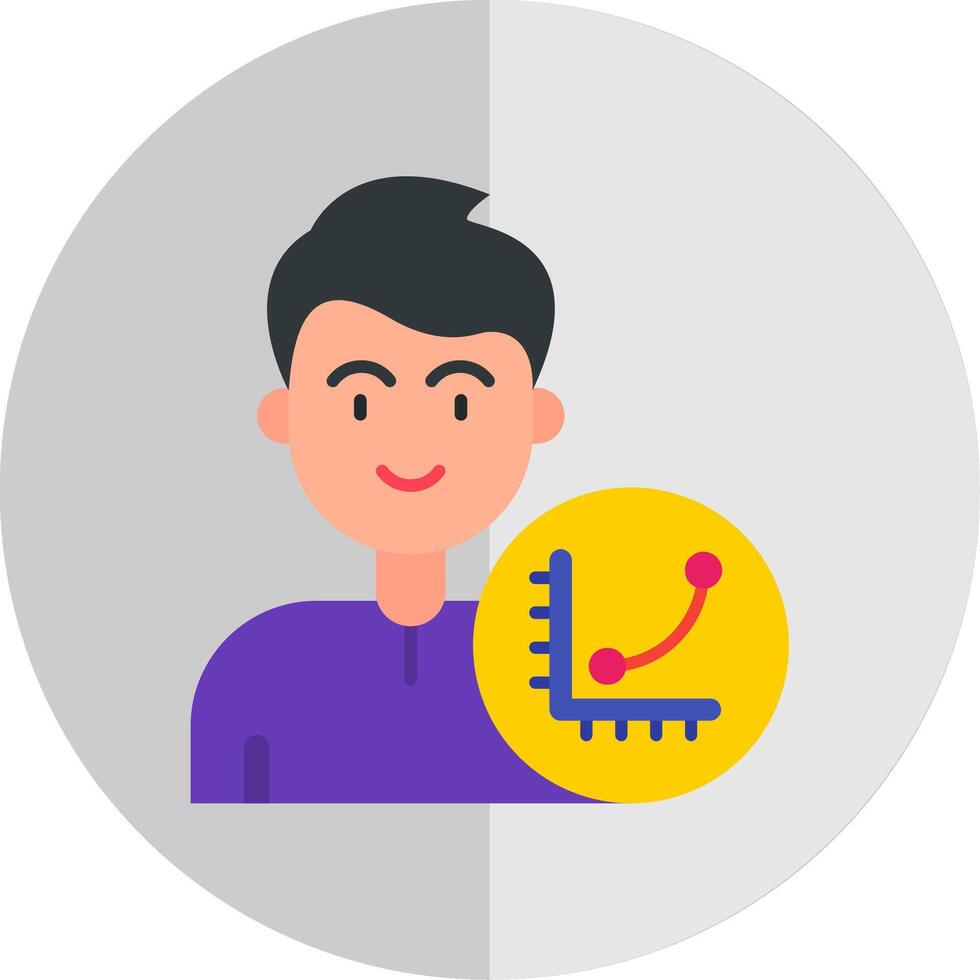 Graph Flat Round Corner Icon vector