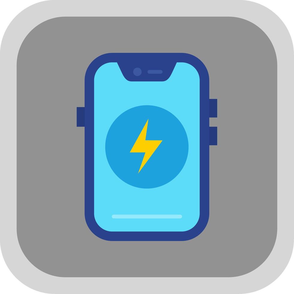 Energy Flat Round Corner Icon vector