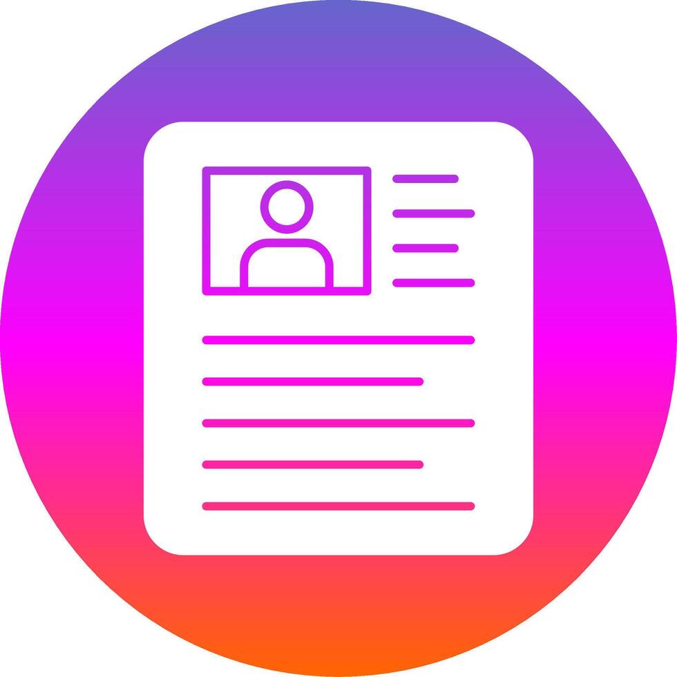 Portfolio Glyph Gradient Circle Icon vector