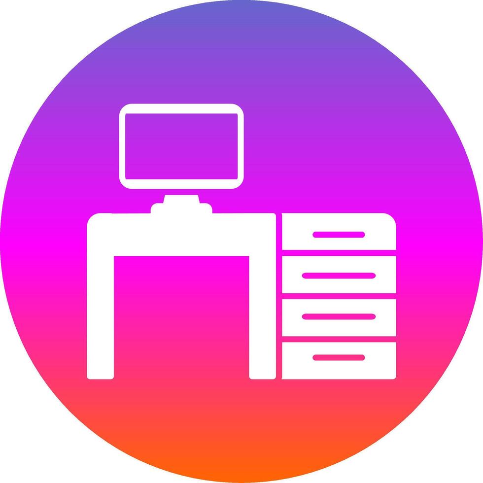 Desktop Glyph Gradient Circle Icon vector