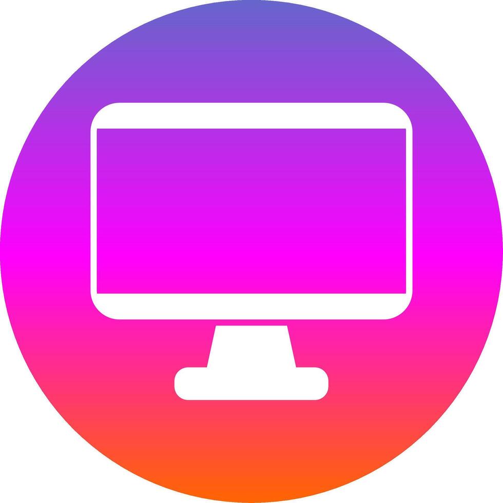 Monitor Glyph Gradient Circle Icon vector