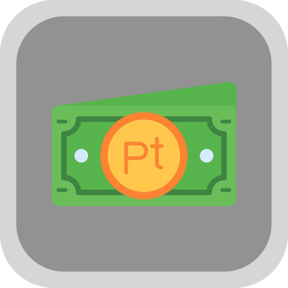 Peseta Flat Round Corner Icon vector