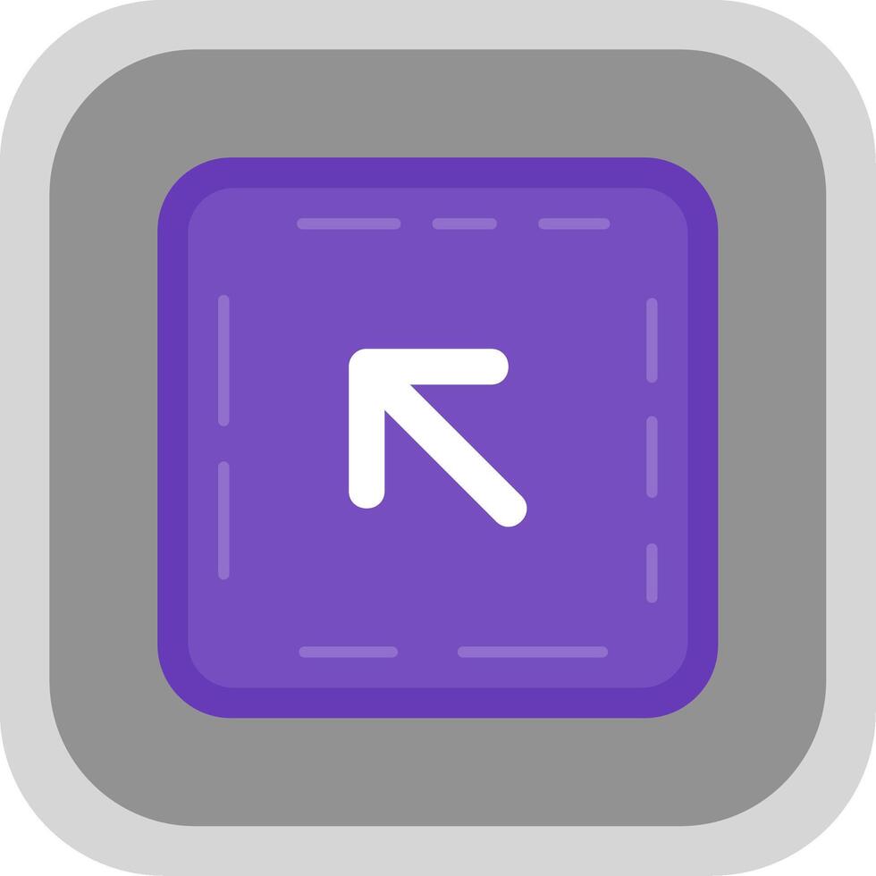 Upper left arrow Flat Round Corner Icon vector