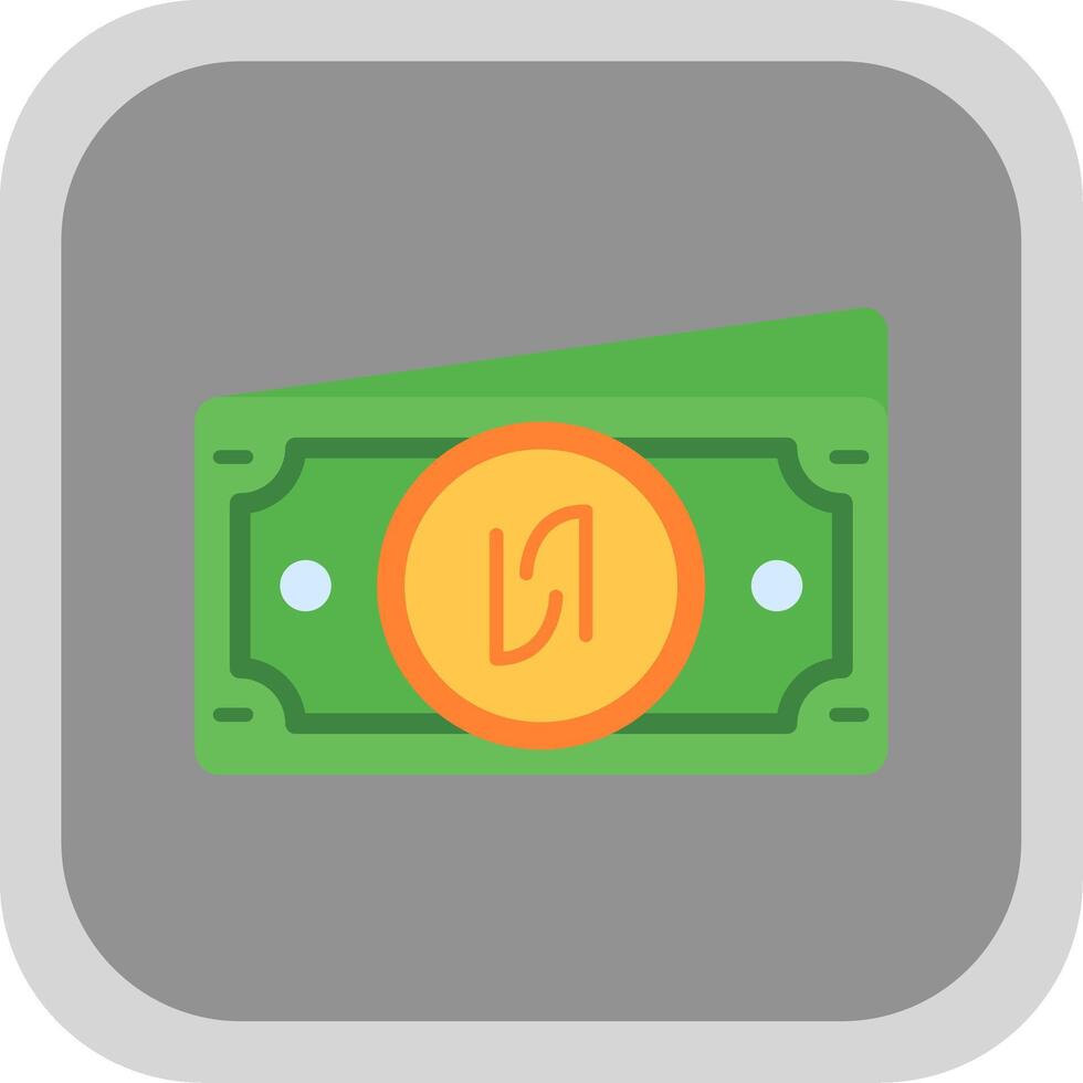 Shekel Flat Round Corner Icon vector
