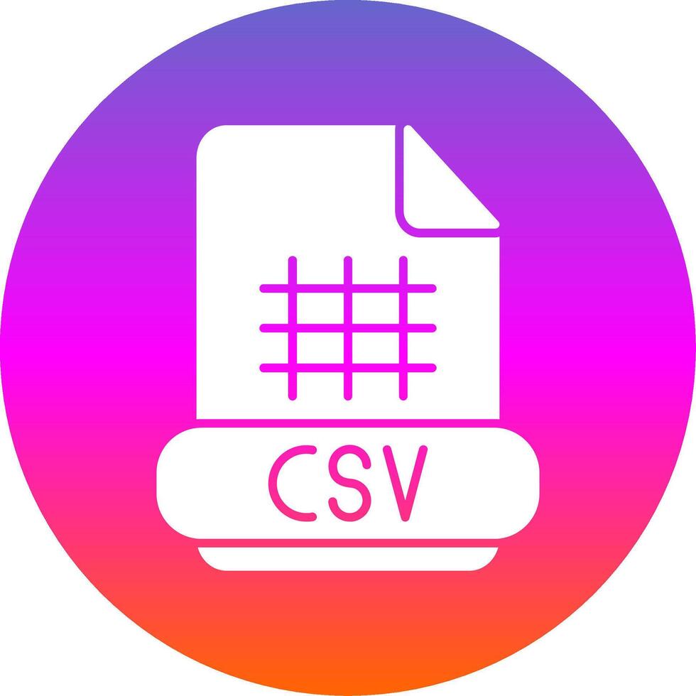 Csv Glyph Gradient Circle Icon vector