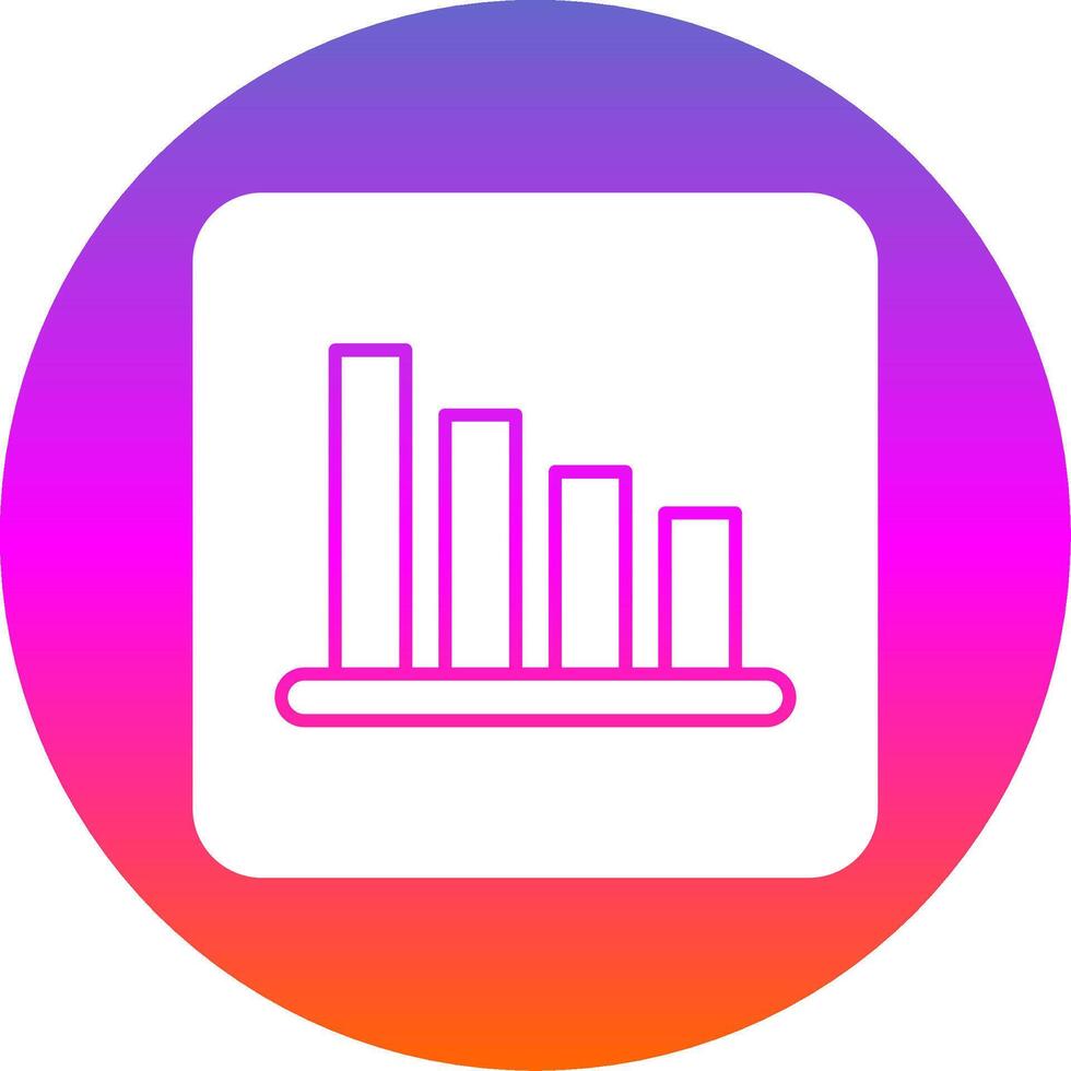 Bar Chart Glyph Gradient Circle Icon vector