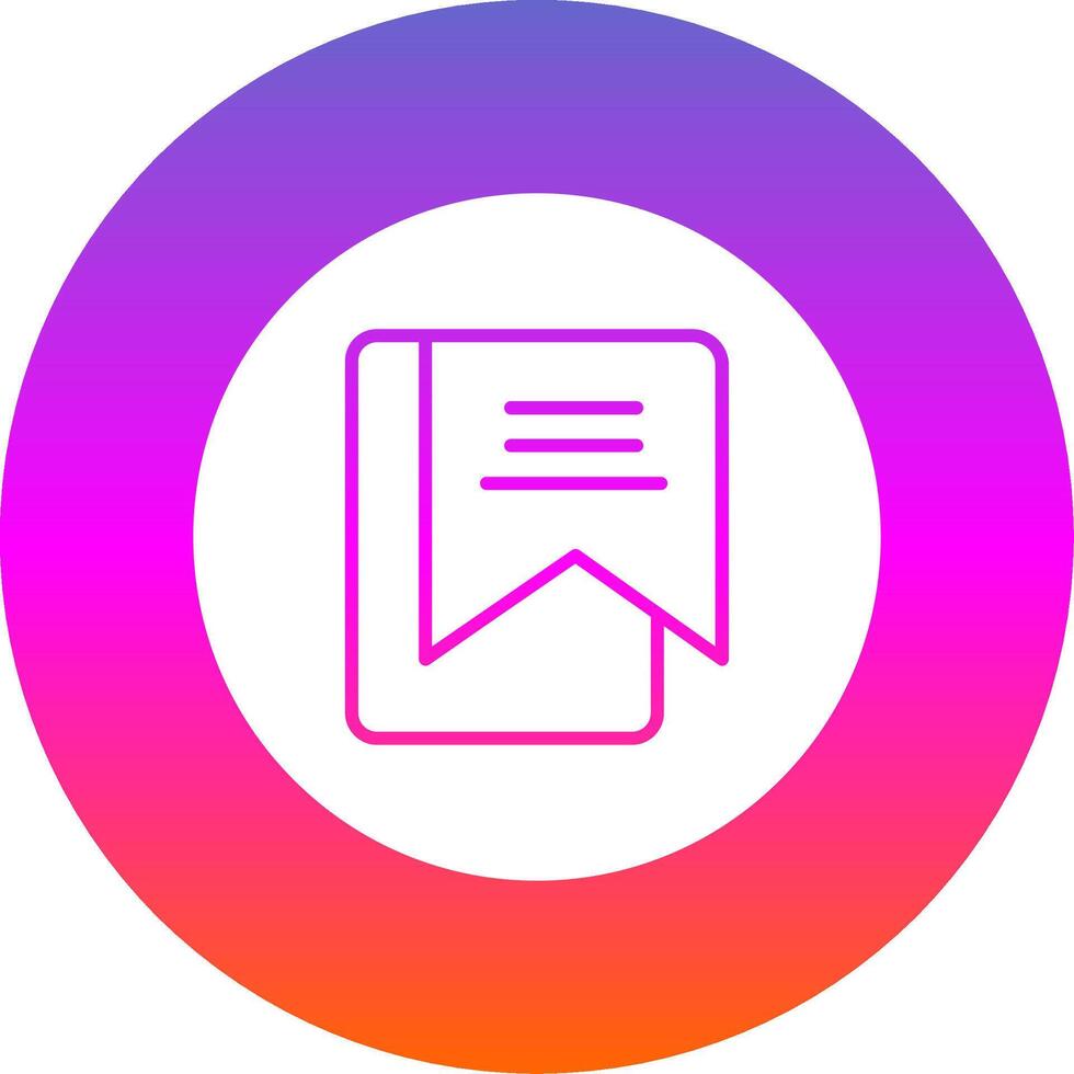 Bookmark Glyph Gradient Circle Icon vector