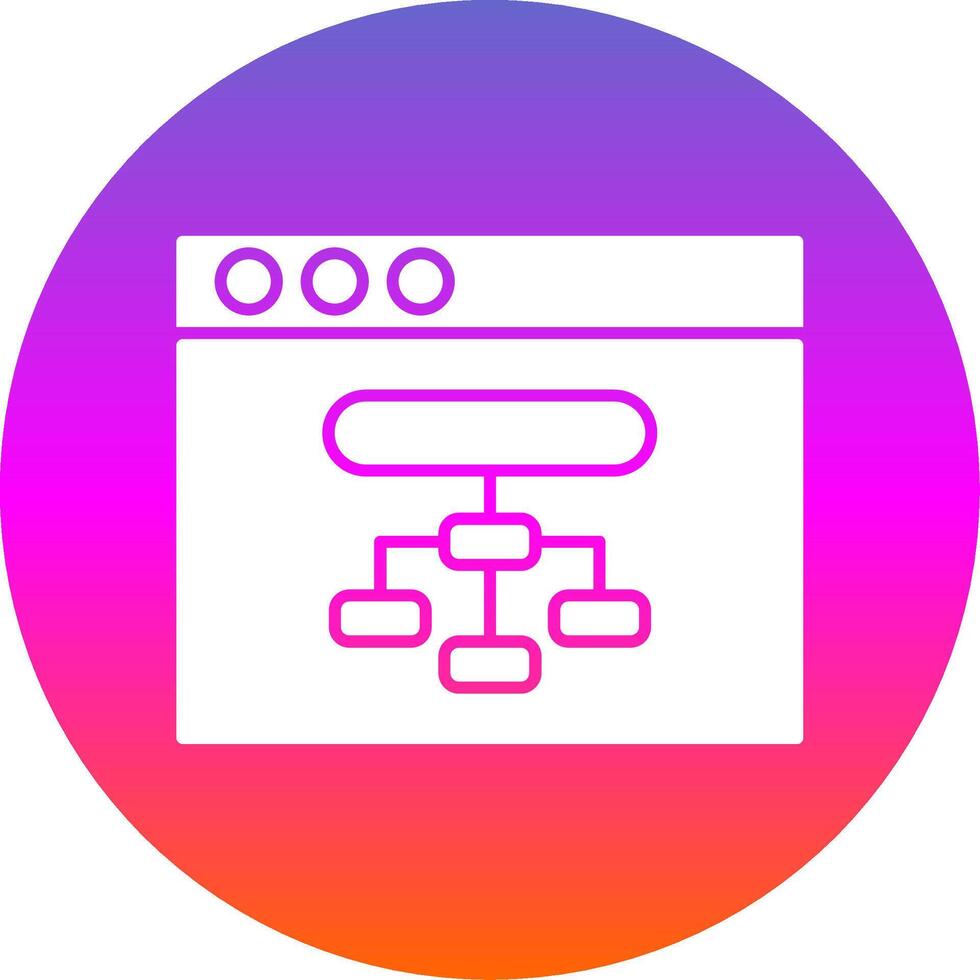 Browser Glyph Gradient Circle Icon vector