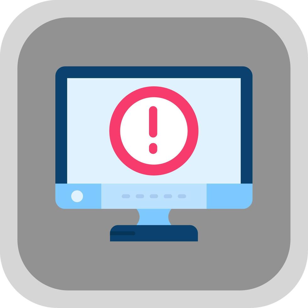 Error Flat Round Corner Icon vector