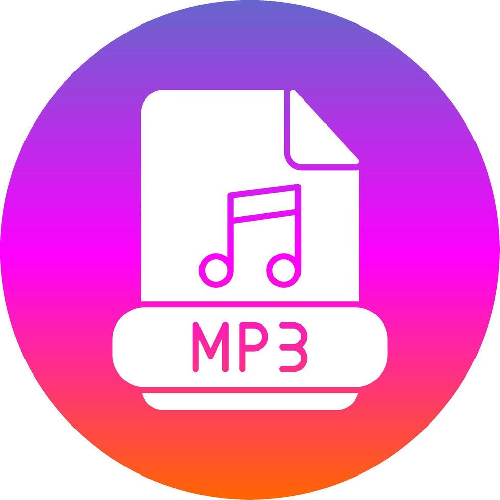 Mp3 Glyph Gradient Circle Icon vector