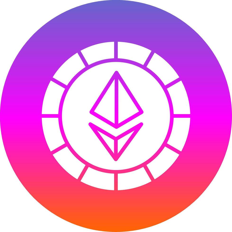 Ethereum Coins Glyph Gradient Circle Icon vector
