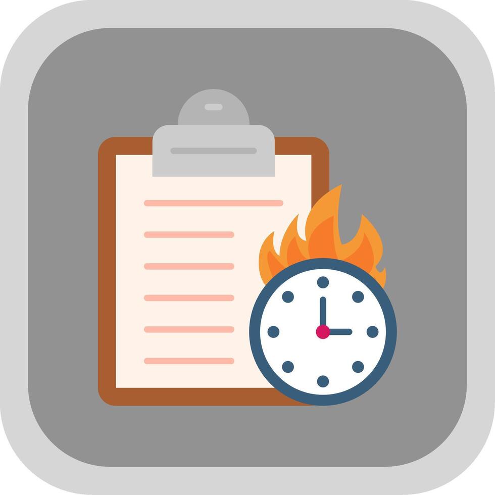 Deadline Flat Round Corner Icon vector
