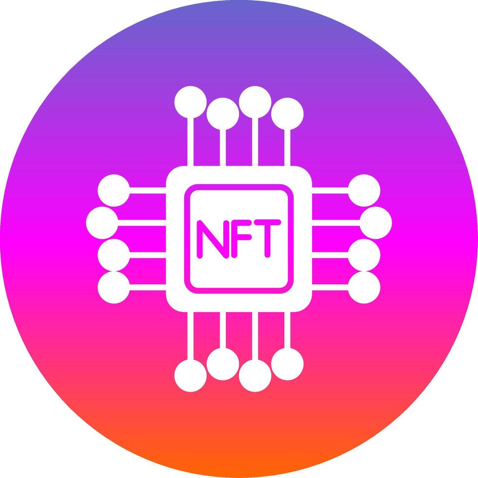 Nft Glyph Gradient Circle Icon vector