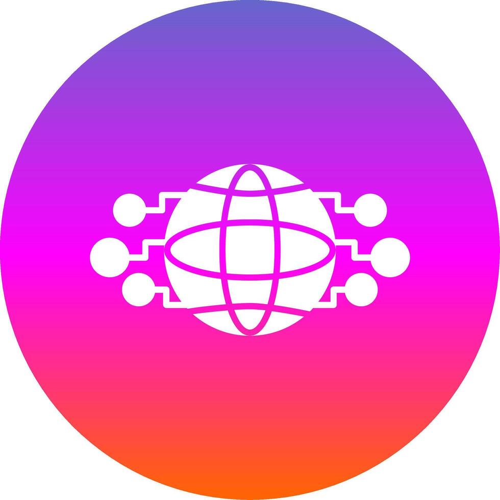 World Glyph Gradient Circle Icon vector