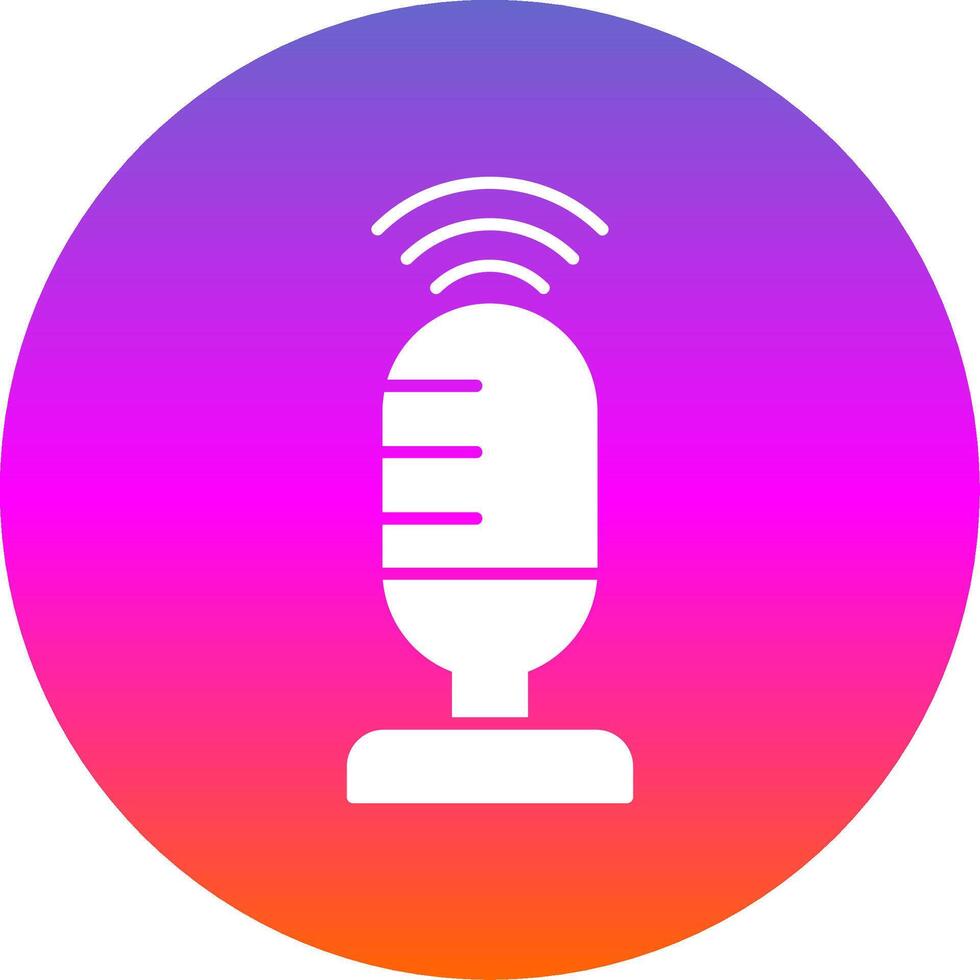 Voice Recording Glyph Gradient Circle Icon vector