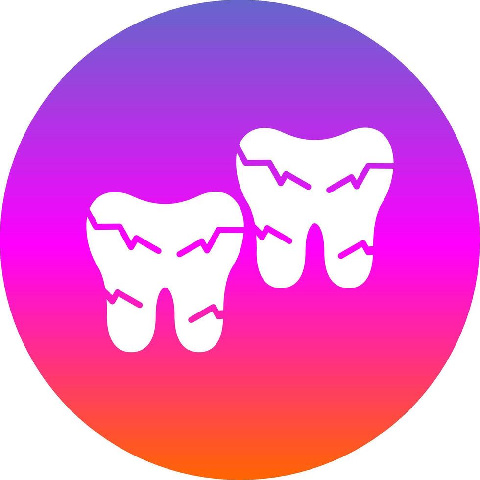 Tooth Damaged Glyph Gradient Circle Icon vector