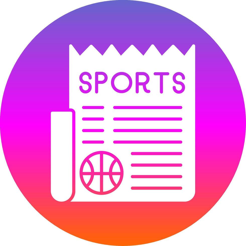 Deportes Noticias glifo degradado circulo icono vector