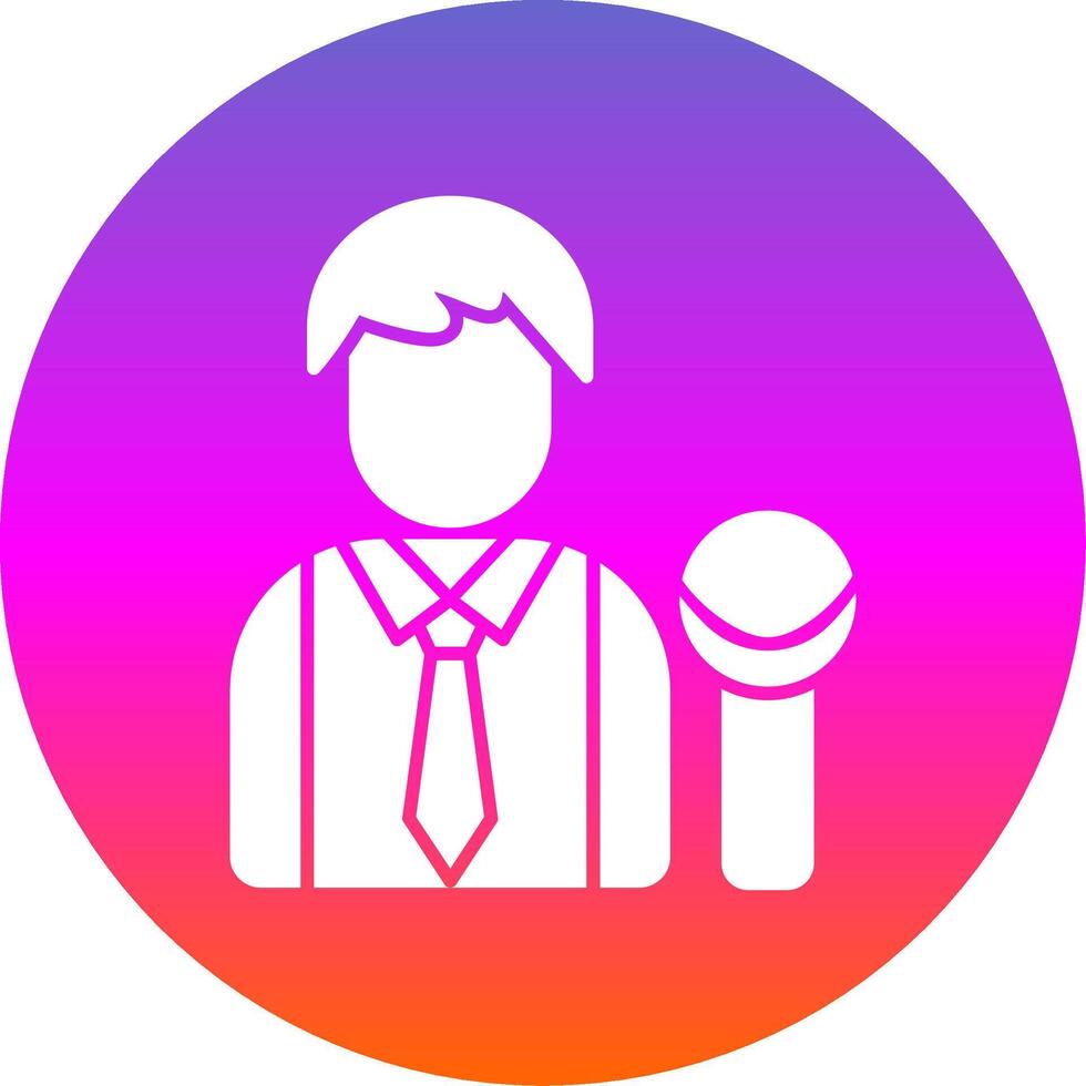 Journalist Glyph Gradient Circle Icon vector